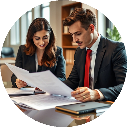Experienced solicitors in Barnet reviewing a case together at Newgate Solicitors