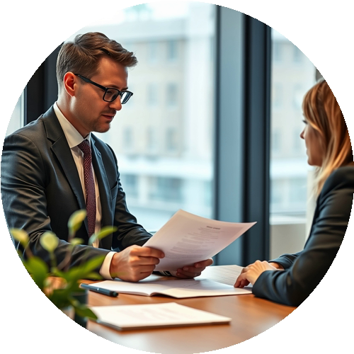 Solicitor consulting with a client on legal services in Barnet at Newgate Solicitors